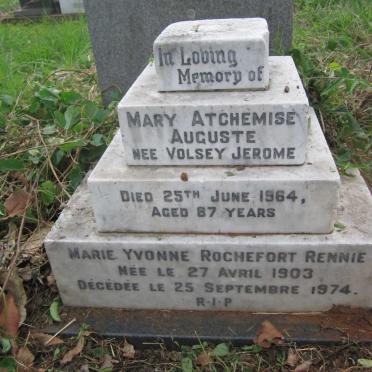 AUGUSTE Mary Atchemise nee VOLSEY JEROME -1964 :: ROCHEFORT RENNIE Marie Yvonne 1903-1974