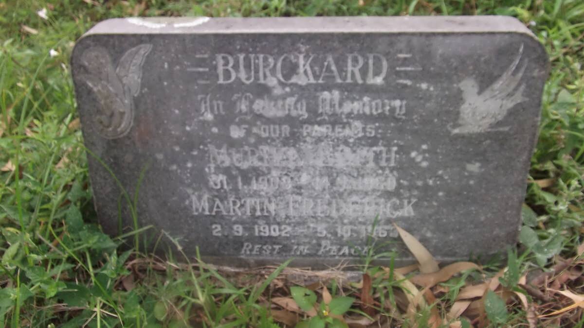 BURCKARD Martin Frederick 1902-1963 & Muriel Edith 1908-1960
