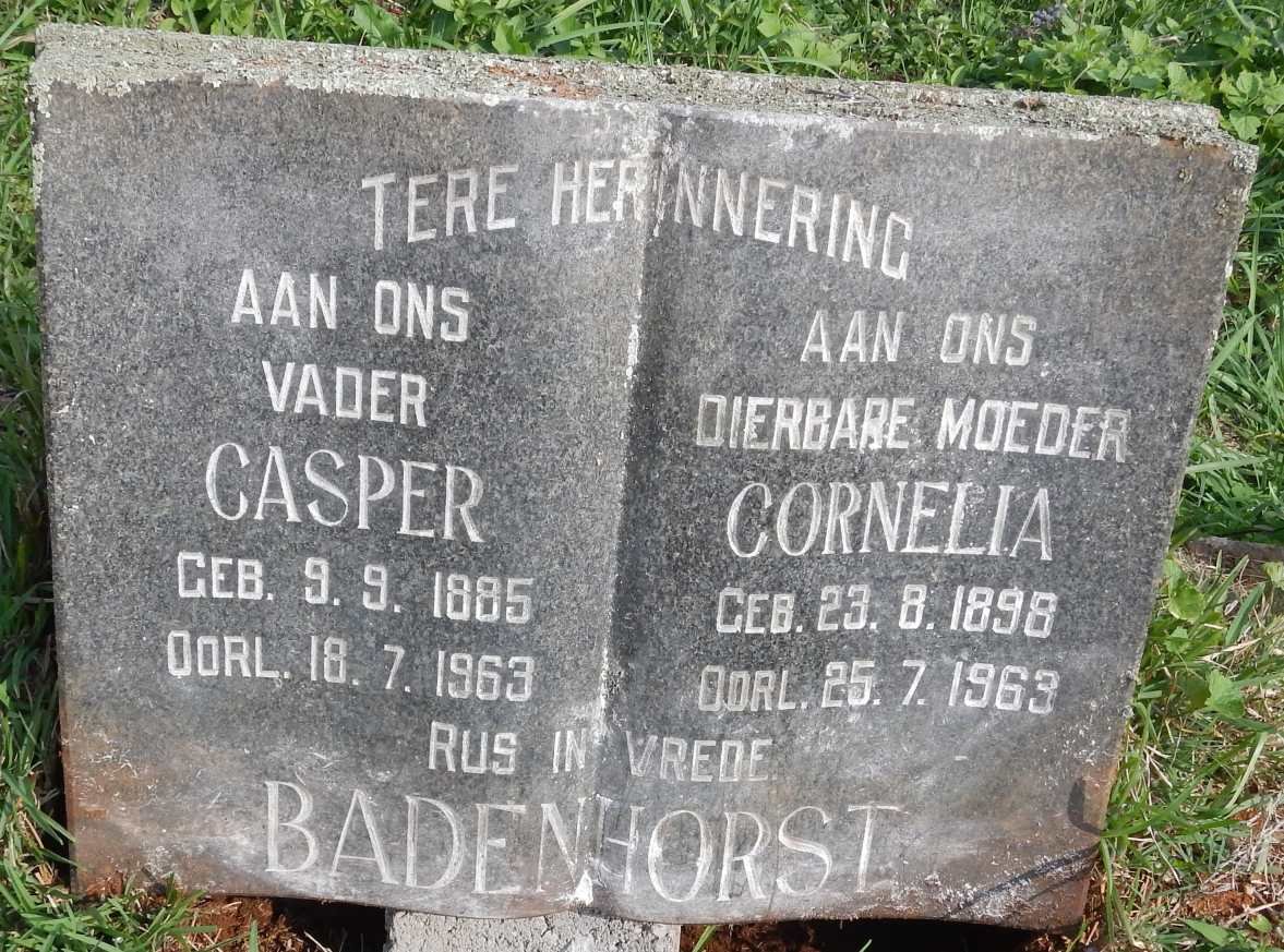 BADENHORST Casper 1885-1963 & Cornelia 1898-1963