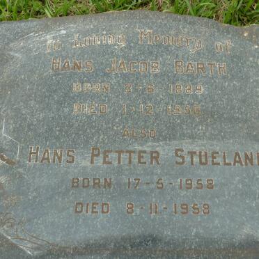 BARTH Hans Jacob 1889-1950 :: STUELAND Hans Petter 1958-1958