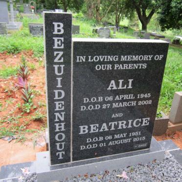 BEZUIDENHOUT Ali 1945-2002 &amp; Beatrice 1951-2015