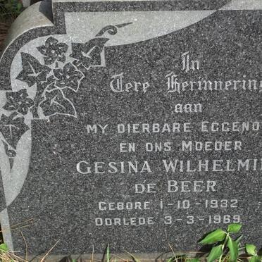 BEER Gesina Wilhelmina, de 1932-1969