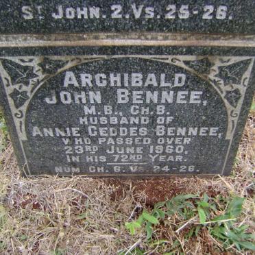 BENNEE Archibald John -1960