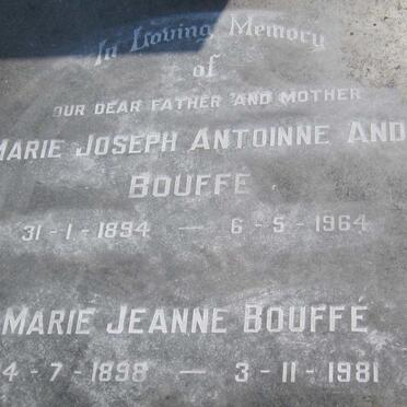 BOUFFE Marie Joseph Antoinne Andre 1894-1964 &amp; Marie Jeanne 1898-1981