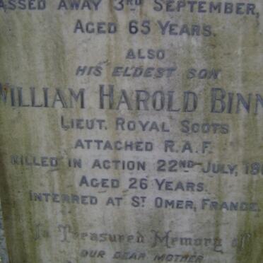 BINNIE William Harold -1918