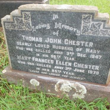 CHESTER Thomas John -1947 &amp; Mary Frances Ellen -1979