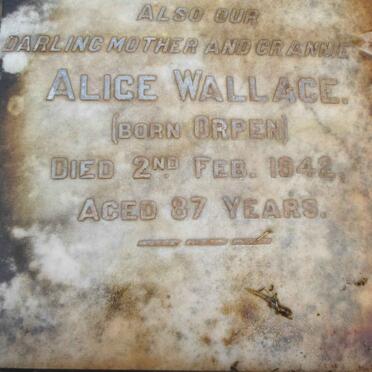 WALLACE Alice nee ORPEN -1942