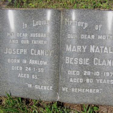 CLANCY Joseph -1959 &amp; Mary Natalie Bessie -1976