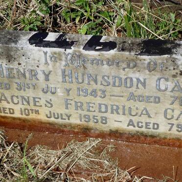 CAREY Henry Hunsdon -1943 &amp; Agnes Fredrica -1958