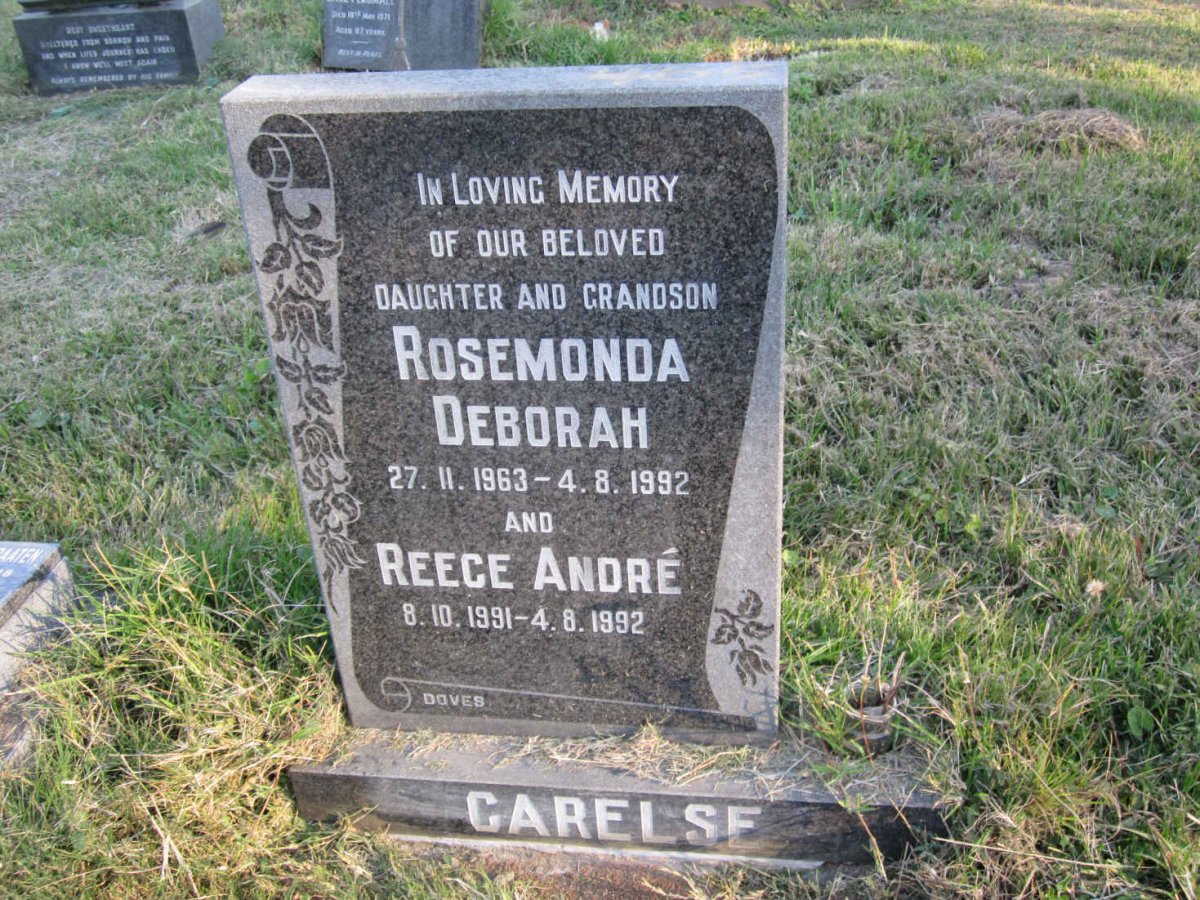 CARELSE Rosemonda Deborah 1963-1992 :: CARELSE Reece André 1991-1992