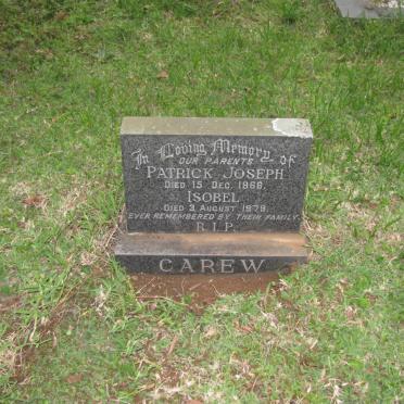 CAREW Patrick Joseph -1966 &amp; Isobel -1979