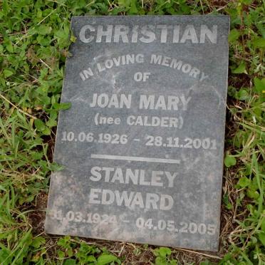 CHRISTIAN Stanley Edward 1924-2005 &amp; Joan Mary CALDER 1926-2001