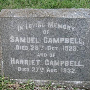 CAMPBELL Samuel -1929 &amp; Harriet -1932