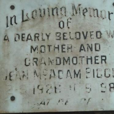 BIGGINS Jean McAdam 1926-1983