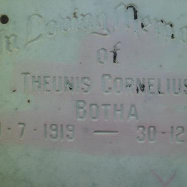 BOTHA Cornelius Theunis 1919-1986