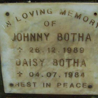 BOTHA Johnny -1989 &amp; Daisy -1984