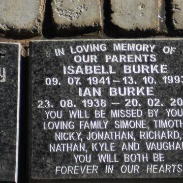 BURKE Ian 1938-2002 &amp; Isabell 1941-1993