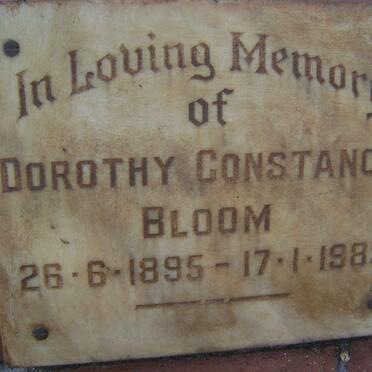 BLOOM Dorothy Constance 1895-1983