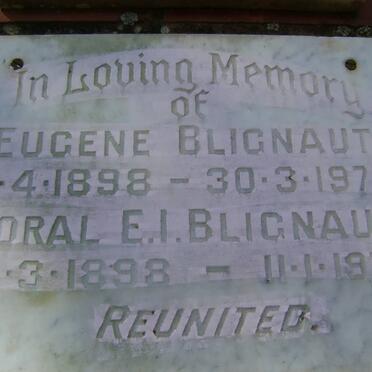 BLIGNAUT Eugene 1898-1970 &amp; Coral E.I. 1898-1979