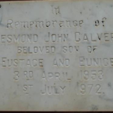 CALVERT Desmond John 1953-1972