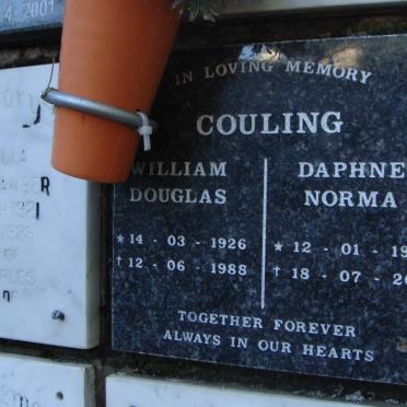 COULING William Douglas 1926-1988 &amp; Daphne Norma 1928-2006