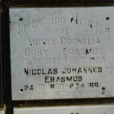 ERASMUS Nicolas Johannes 1903-1991 &amp; Maria Cornelia 1907-1989