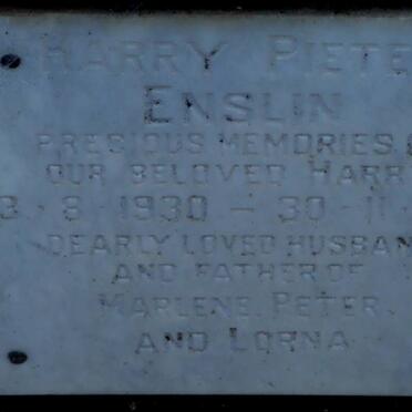 ENSLIN Harry Pieter 1930-1987