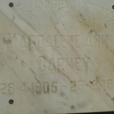 GARNEY Magdalene Annie 1905-1990