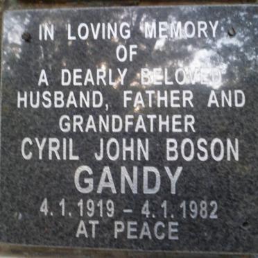 GANDY Cyril John Boson 1919-1982