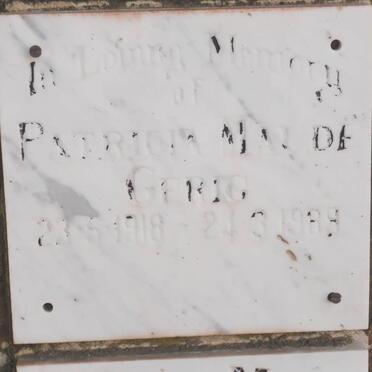 GERIG Patricia Maude 1918-1989