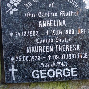 GEORGE Angelina 1903-1989 :: GEORGE Maureen Theresa 1938-1991