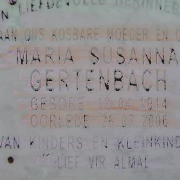 GERTENBACH Maria Susanna 1914-2006