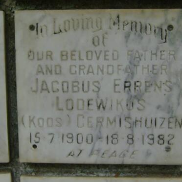 GERMISHUIZEN Jacobus Errens Lodewikus 1900-1982