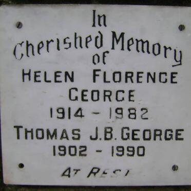 GEORGE Thomas J.B. 1902-1990 &amp; Helen Florence 1914-1982
