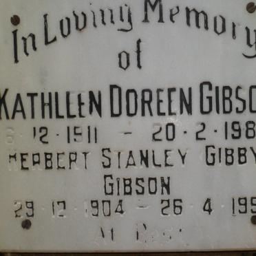 GIBSON Herbert Stanley 1904-1991 &amp; Kathleen Doreen 1911-1987