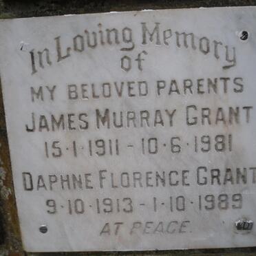 GRANT James Murray 1911-1981 &amp; Daphne Florence 1913-1989