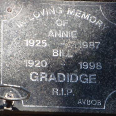 GRADIDGE Bill 1920-1998 &amp; Annie 1925-1987