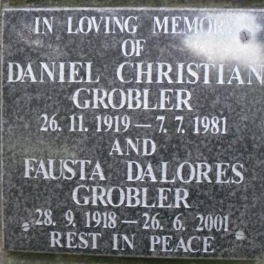 GROBLER Daniel Christian 1919-1981 &amp; Fausta Dalores 1918-2001