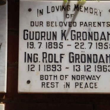 GRÖNDAHL Ing. Rolf 1893-1963 &amp; Gudrun K. 1895-1955