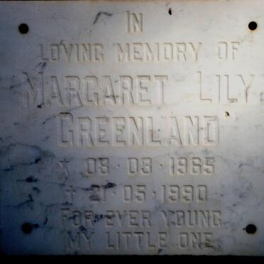 GREENLAND Margaret Lily 1965-1990