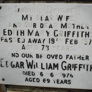 GRIFFITHS Edgar William -1976 &amp; Edith Mary -1974