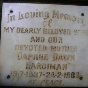HARDIMAN Daphne Dawn 1937-1983