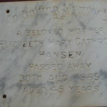 HANSEN Elizabeth Mary Cathrock -1965