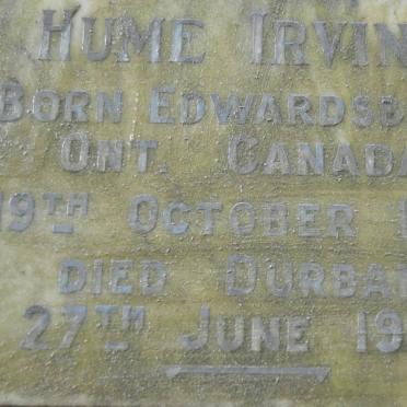IRVINE Hume 1873-1956
