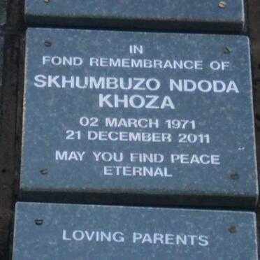 KHOZA Skhumbuzo Ndoda 1971-2011