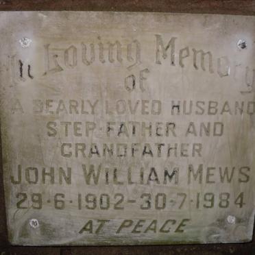 MEWS John William 1902-1984