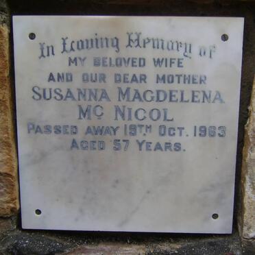 McNICOL Susanna Magdelena -1963