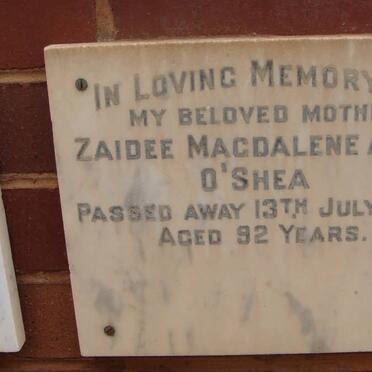 O'SHEA Zaidee Magdalene Annie -1970