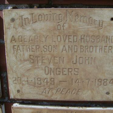 ONGERS Steven John 1949-1984