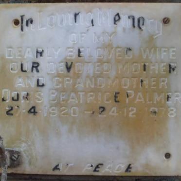 PALMER Doris Beatrice 1920-1978
